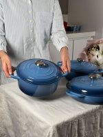 قابلمه چدن رنگ آبی