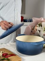 قابلمه چدن رنگ آبی - Image 3