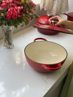 قابلمه چدن (داچ آون) طرح وک رنگ قرمز - Image 4