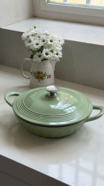 داچ آون تابه (ارتفاع بلند)چدن سایز 28 سبز پاستیلی